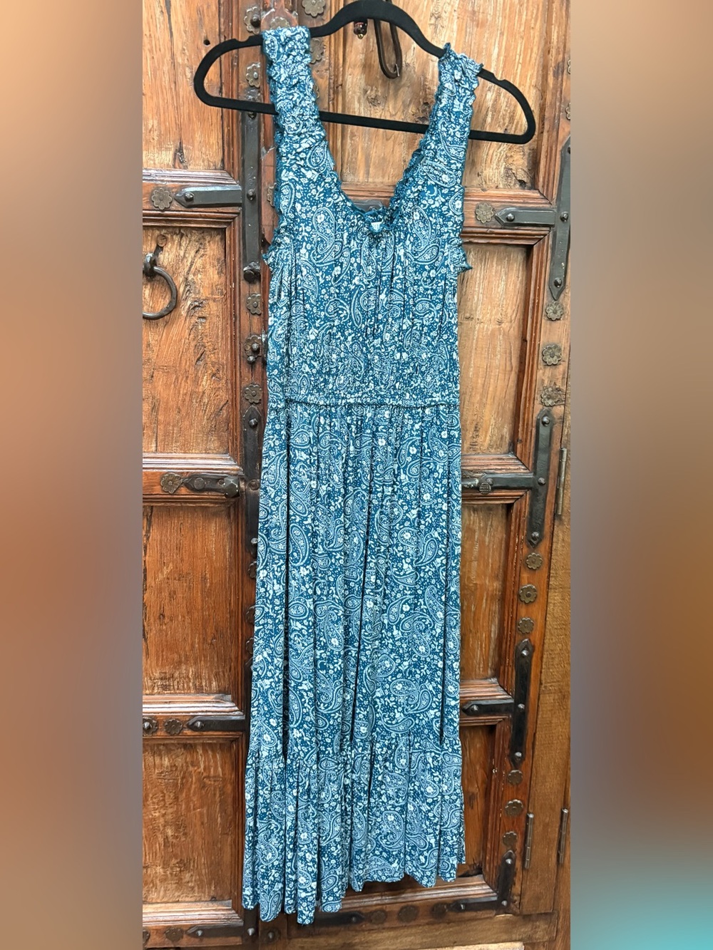 Patrons of Peace Smocked Boho Maxi Sundress SZ M NWOT